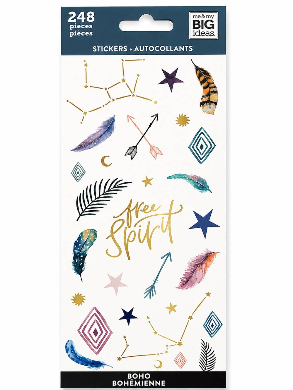 Me & My BIG Ideas Boho Free Spirit Sticker Pack 248 Pieces MAMBI New